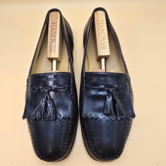 Johnston & Murphy Black Leather Tassel Kiltie Loafers Mens 10W Dress Shoes main image 16